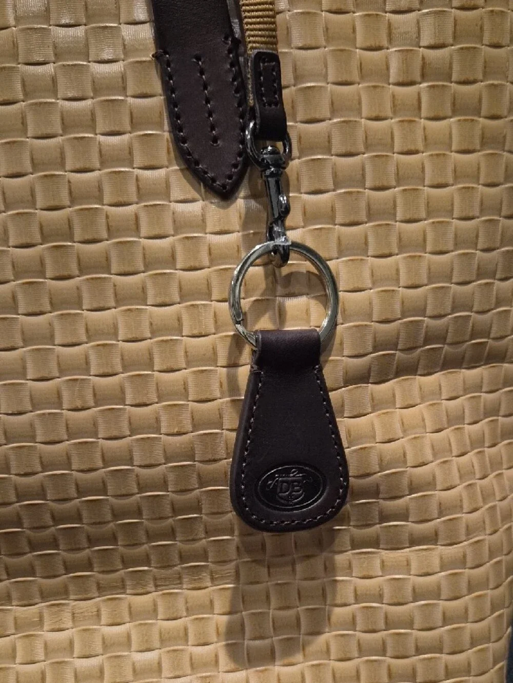 DOONEY & BOURKE Lilliana Tan Woven Tote with Brown Trim and Wristlet